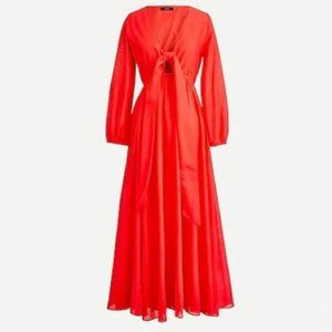 J. Crew Tie-front Cotton Maxi Dress
